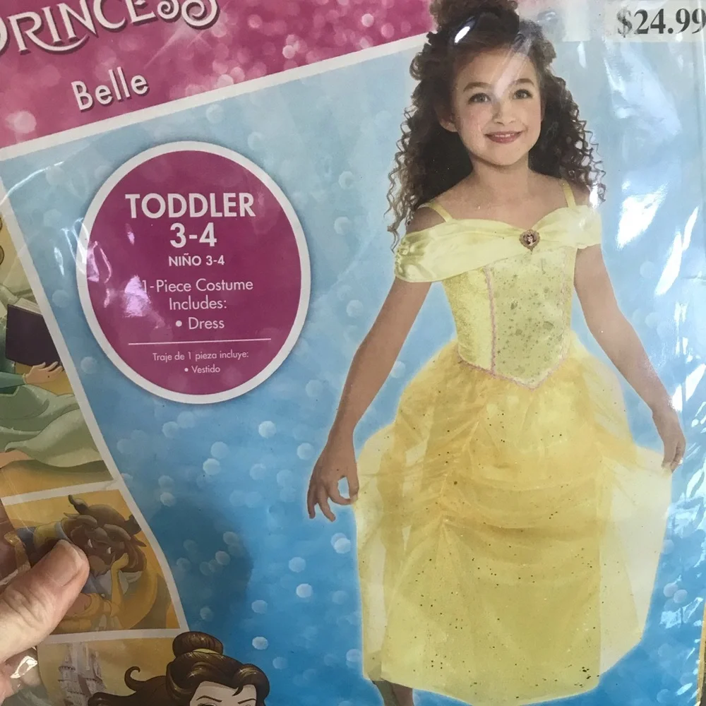 Disney Belle Yellow Princess Costume Dress for Kids